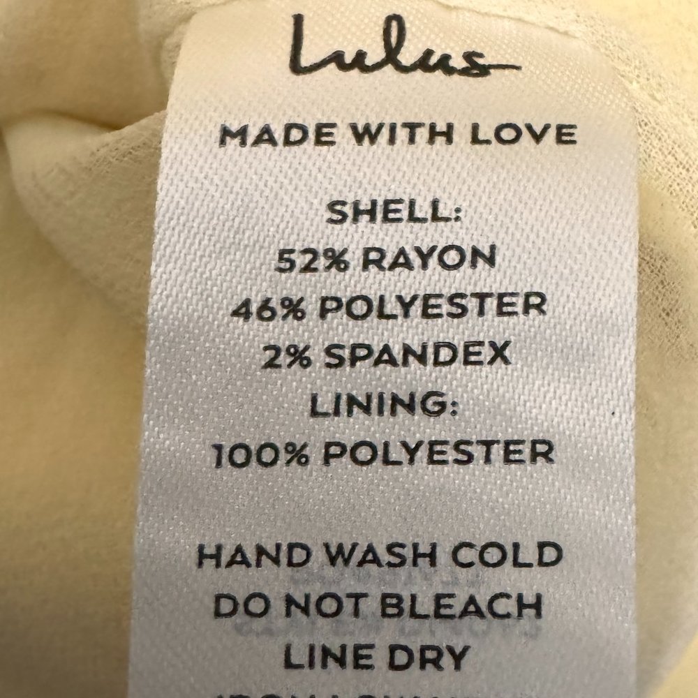Lulu's size s light yellow puff sleeve dress - Picture 6 of 8